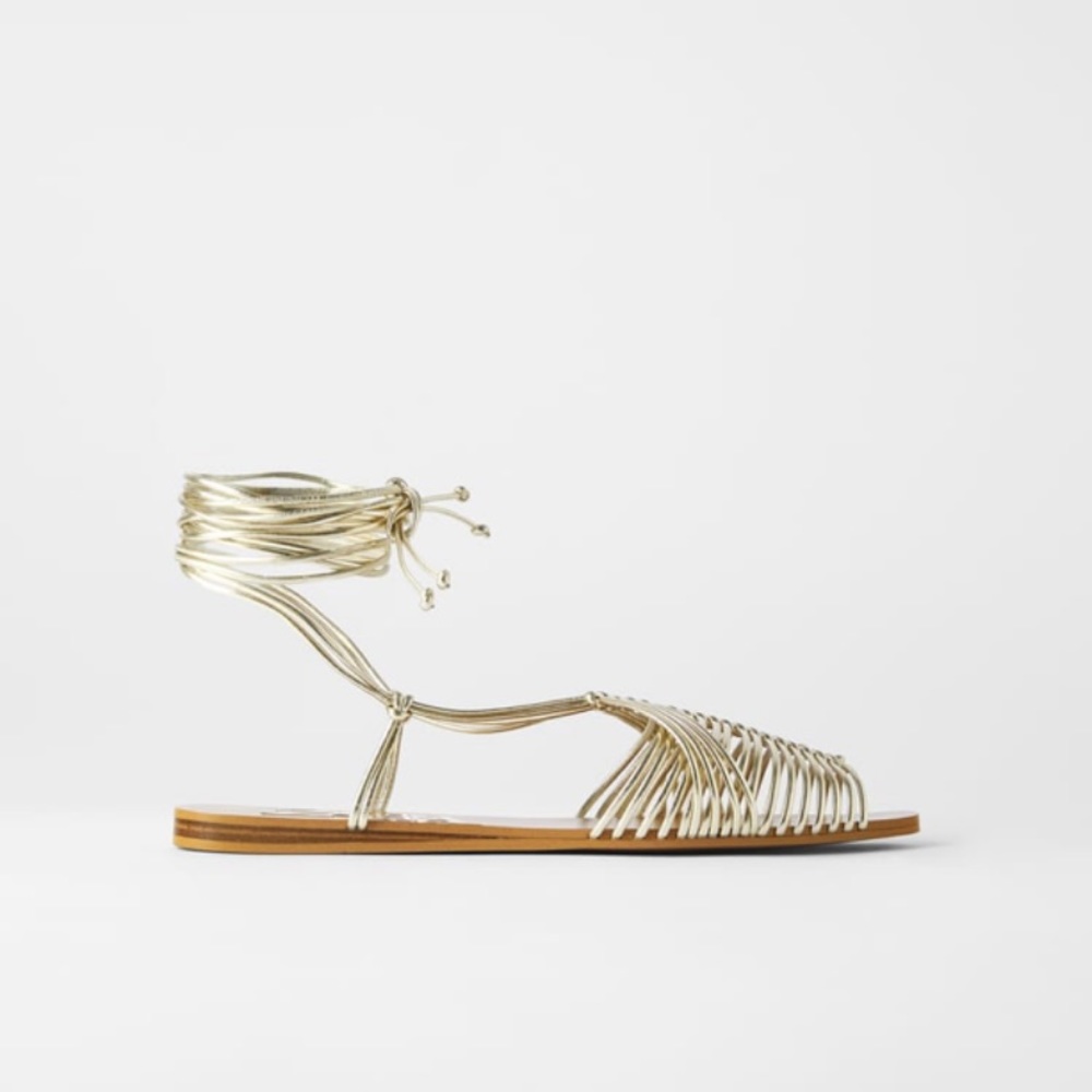 Zara flat multi-strap Sandals